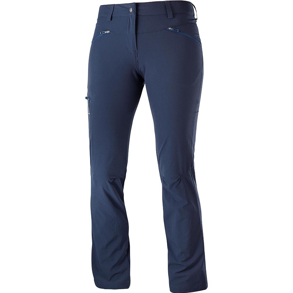 Salomon WAYFARER STRAIGHT W Pantalones Mujer - Azul Marino - Colombia (83917-LSEQ)